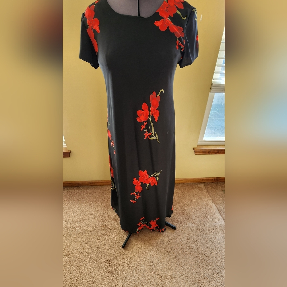 Jessica Howard Vintage Summer Dress  with red  Roses size 14